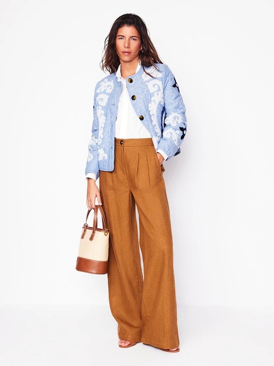 Boden Jackets & Blazers - Boden Blue Chelsea Embroidered Jacket